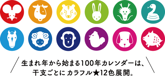 株式会社フロムページ サービス 生まれ年から始まる100年カレンダー 人生100年時代
