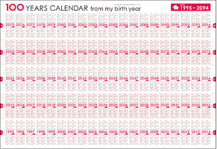 株式会社フロムページ サービス 生まれ年から始まる100年カレンダー 人生100年時代